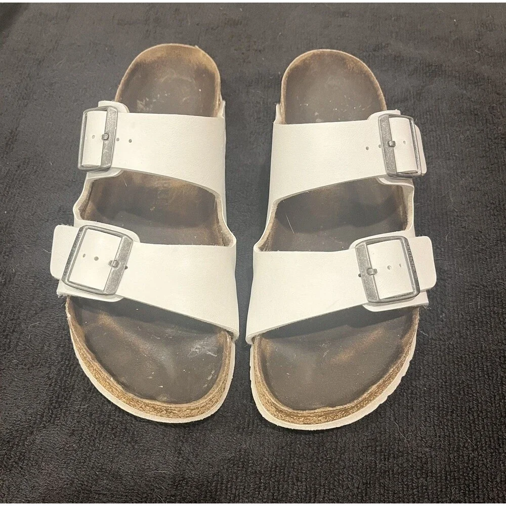 Birkenstock Arizona White Double Strap Sandals Women’s ESTIMATED Size 9 Narrow